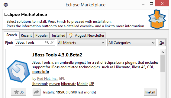 JBoss Tools on Eclipse Marketplace