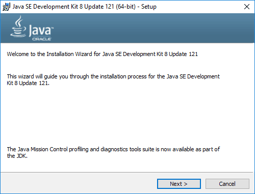 JDK installation welcome page